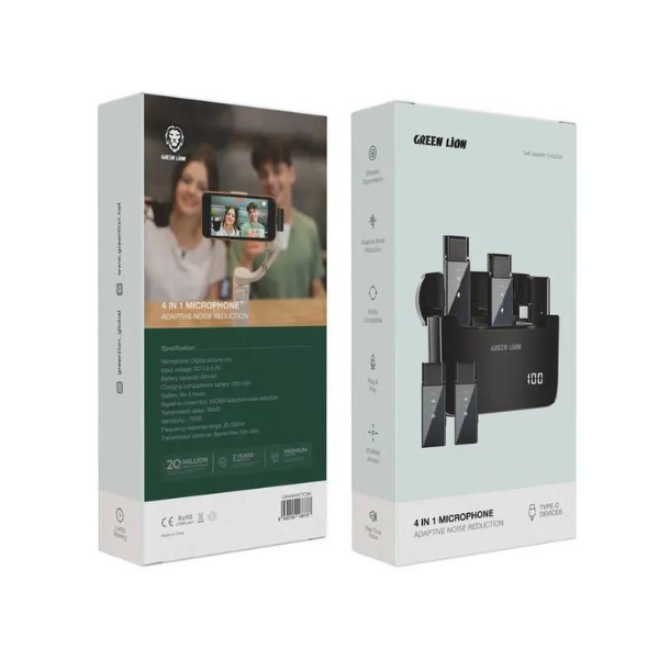 Green Lion 4 in 1 Microphone Adapter Noise Reduction Type-c