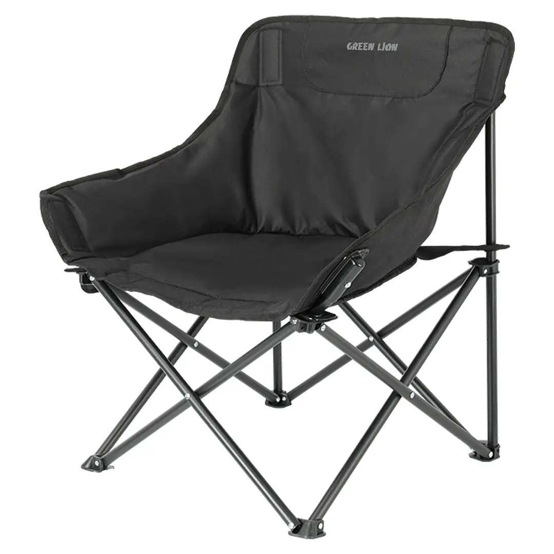 Green Lion Ranger Foldable Camping Chair Black