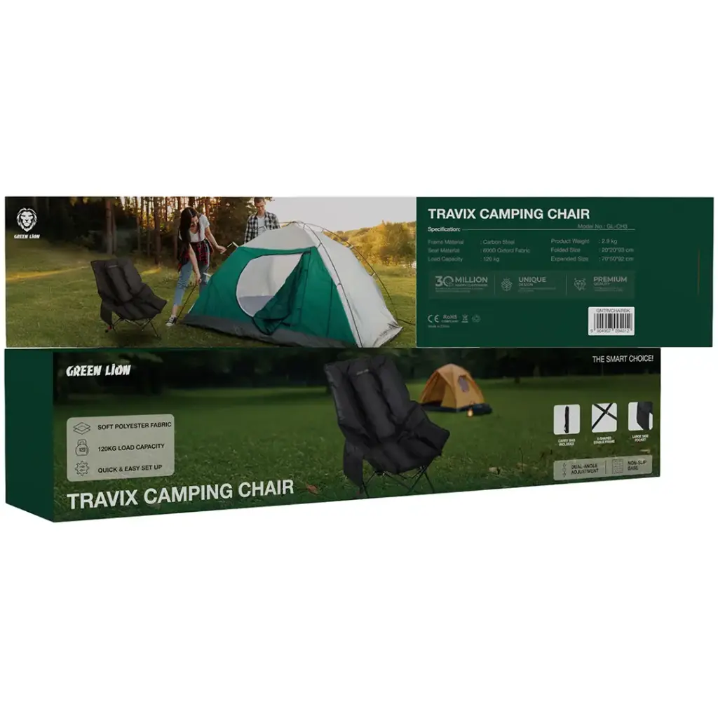 Green Lion Travix Camping Chair Black