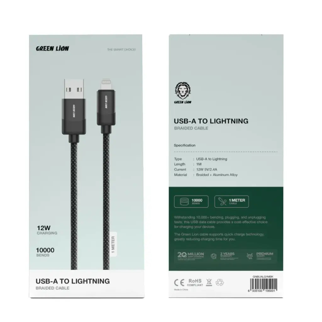 Green Lion Transparent Cable USB-A TO LIGHTNING 12W 1m