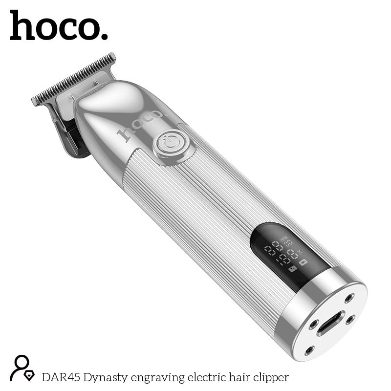 hoco Fashion Hair Clipper Quick Trimming LED Display - DAR45 Silver