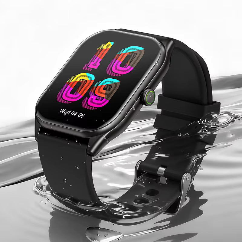 hoco IP Waterproof Ultra Thin Smart Watch With Slicone Strap Y41 Black