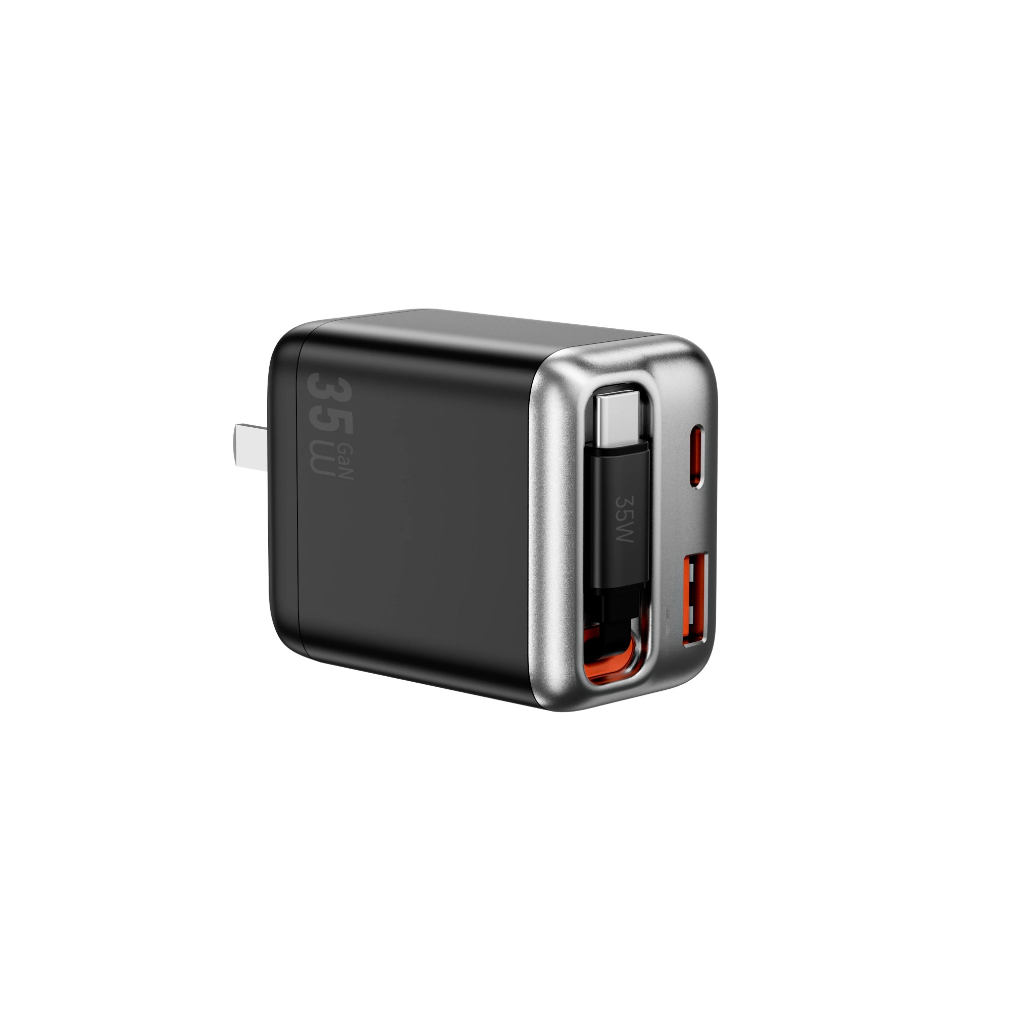 Wiwu Helix Gan Fast Charger PD35W With Built In Retactable 70CM