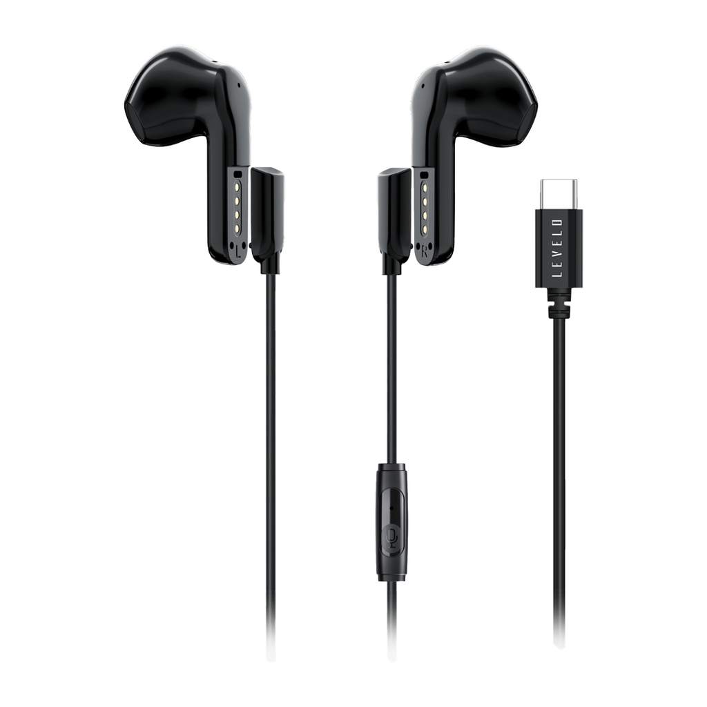 Levelo Soundflex 2In1 Tws&Wired Earphones BLACK
