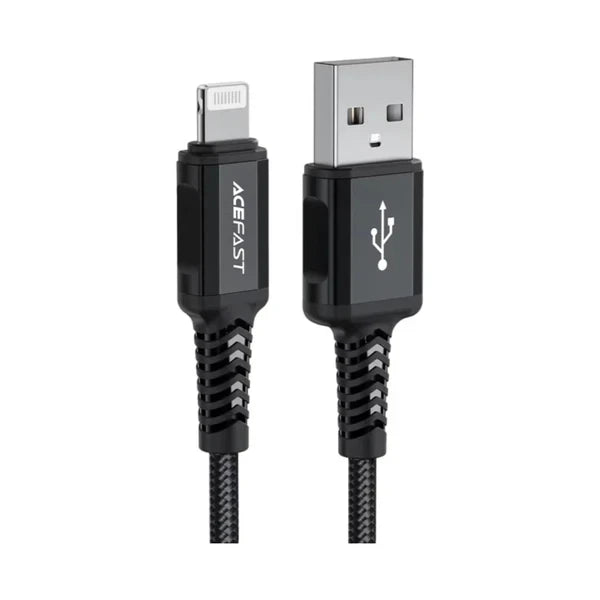 Acefast Safe And Durable Wear-Resistant Nylon Braid USB-C TO Lightning Cable 1.8m C4-02 Black