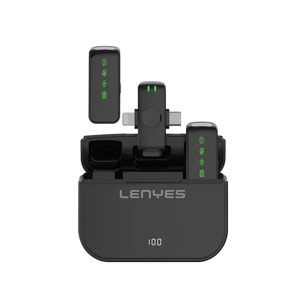 Lenyes Wireless Microphone Apple And Type-c Dual Interface LM203 Black