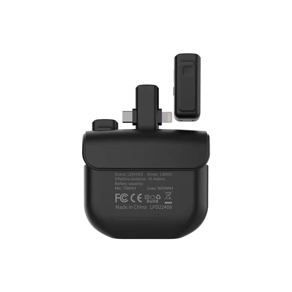 Lenyes Wireless Microphone Apple And Type-c Dual Interface LM203 Black