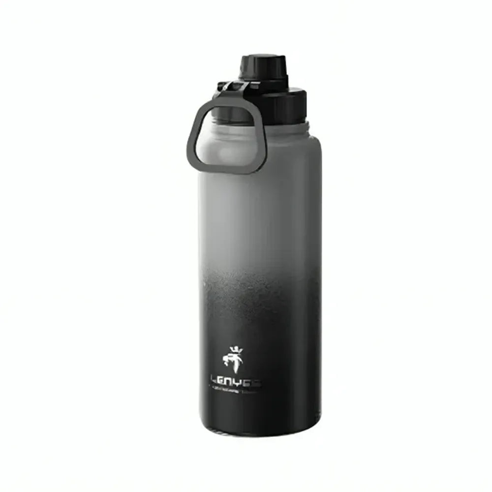 Lenyes 1000ML Vacuum Sports Bottle Gradient LWB202 Black+Pink