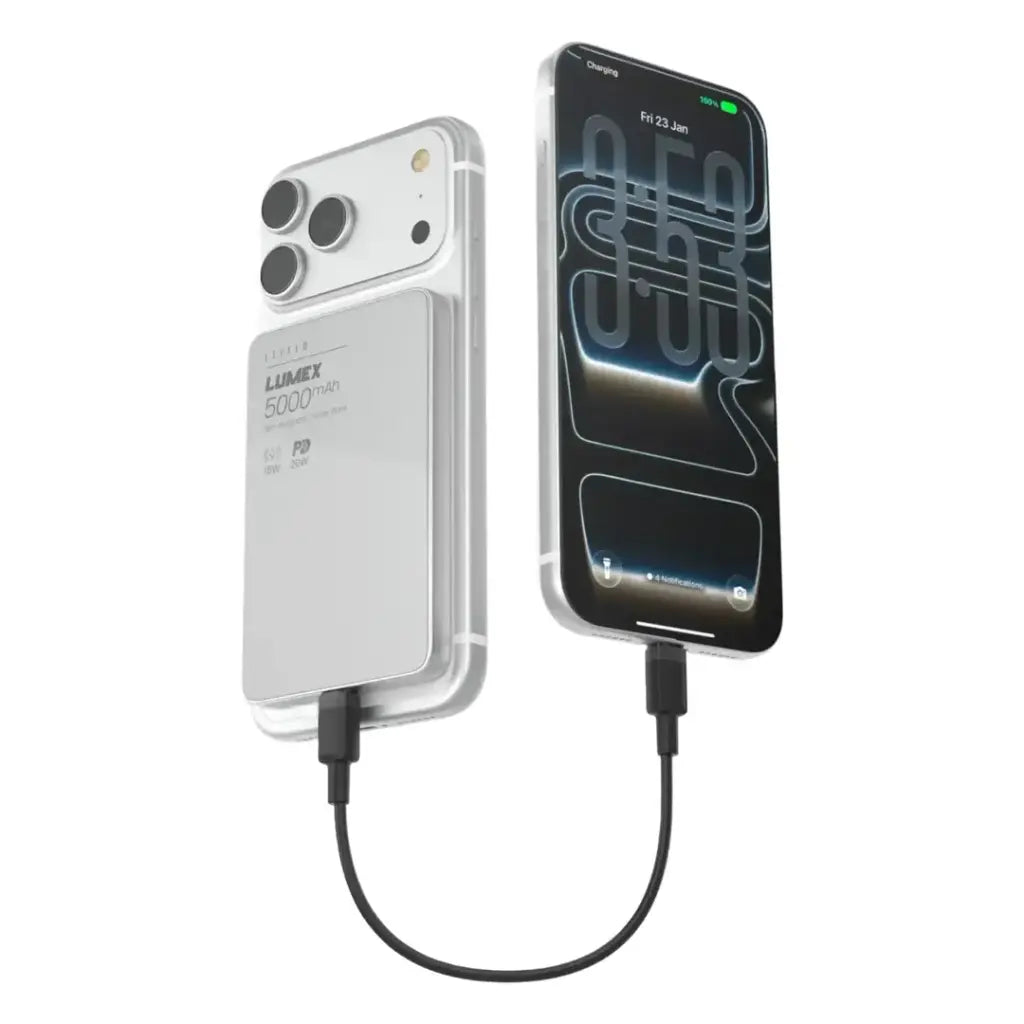 Levelo Lumex Slim Magnetic Power Bank 5000mAh White