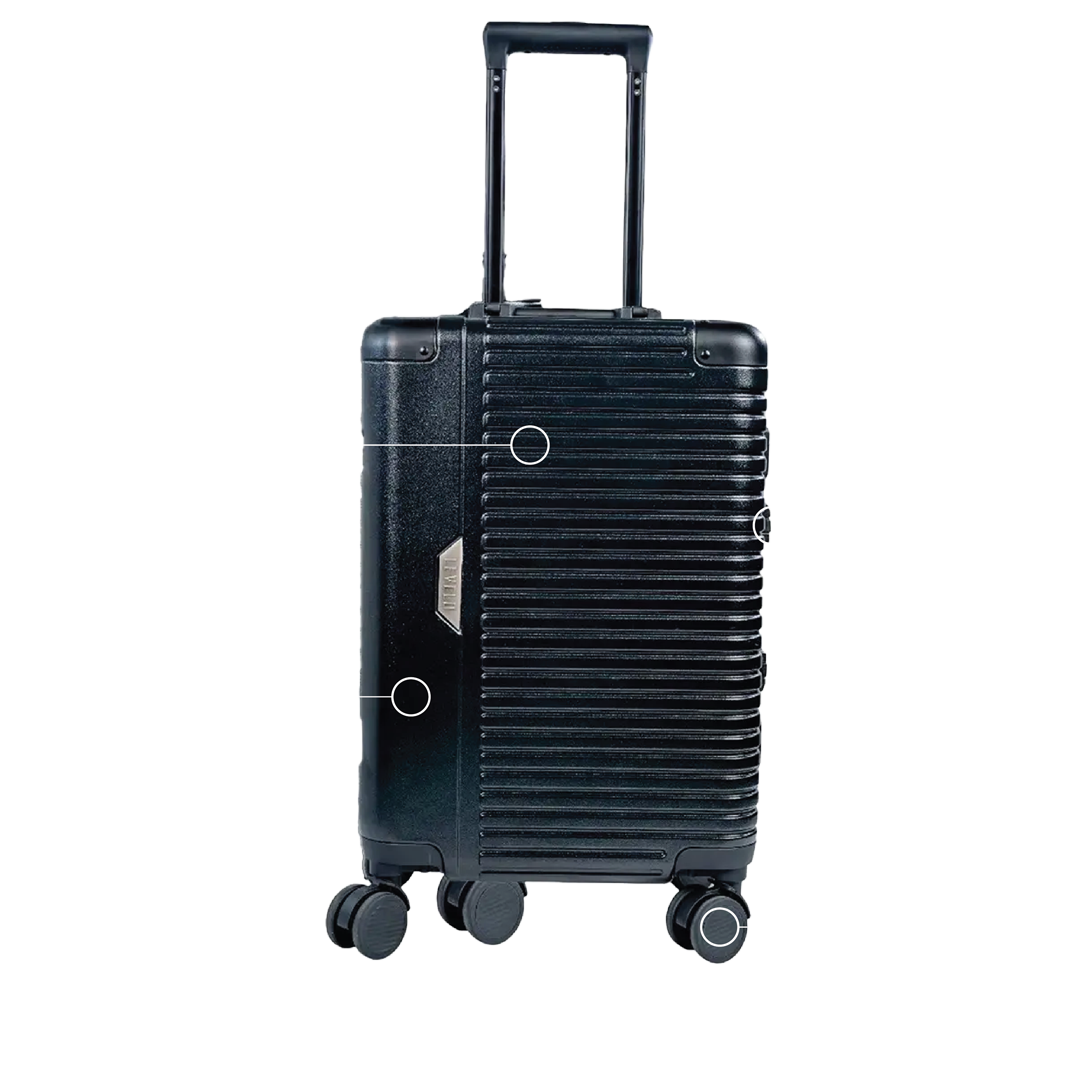 Levelo Travelo Aluminum & Travel Luggage 20'' Black