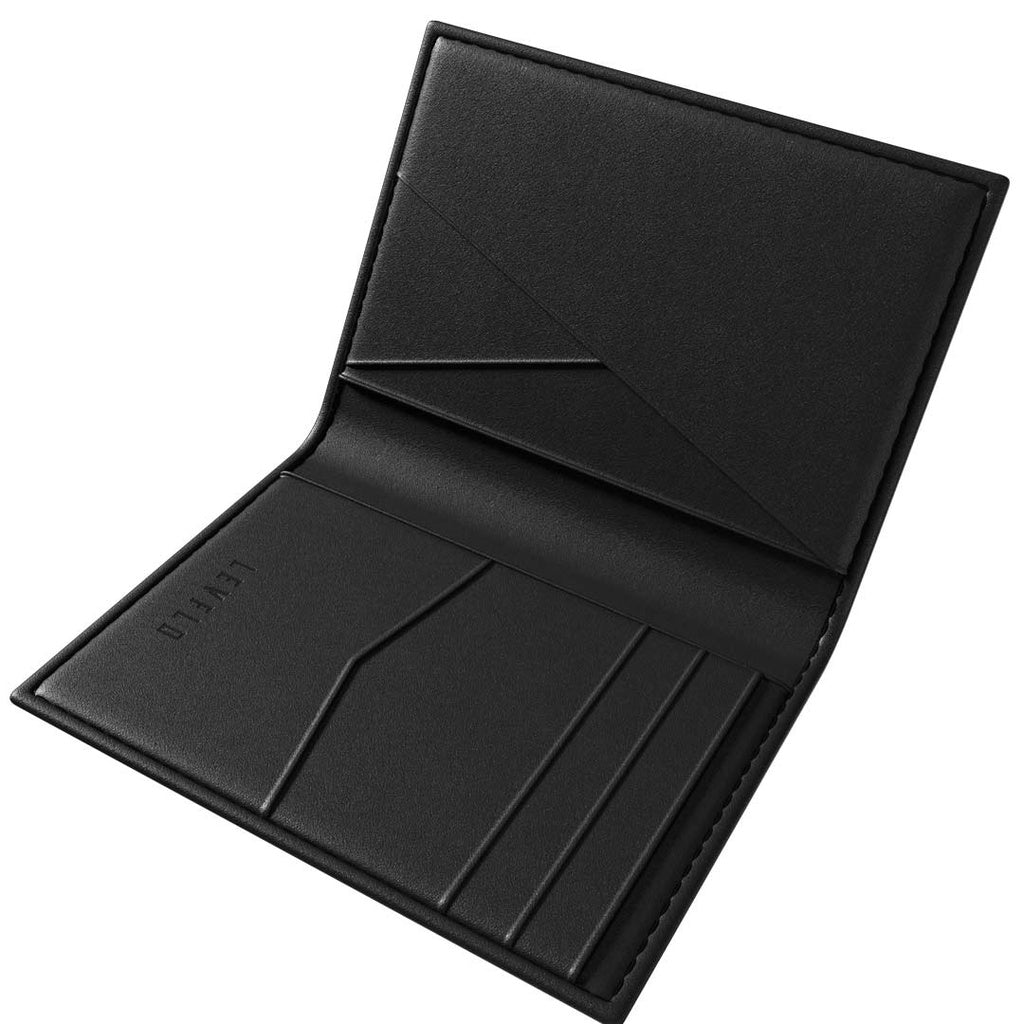 Levelo Premium Leather Pocet Organizer Billfold Black