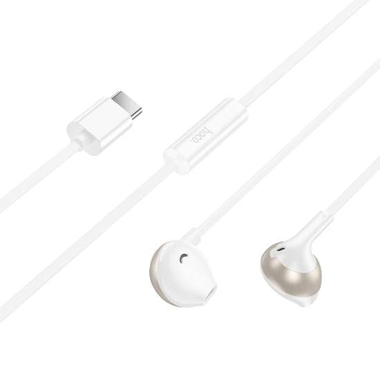 hoco Wired Control Earphones Type-c With Mic M115 White