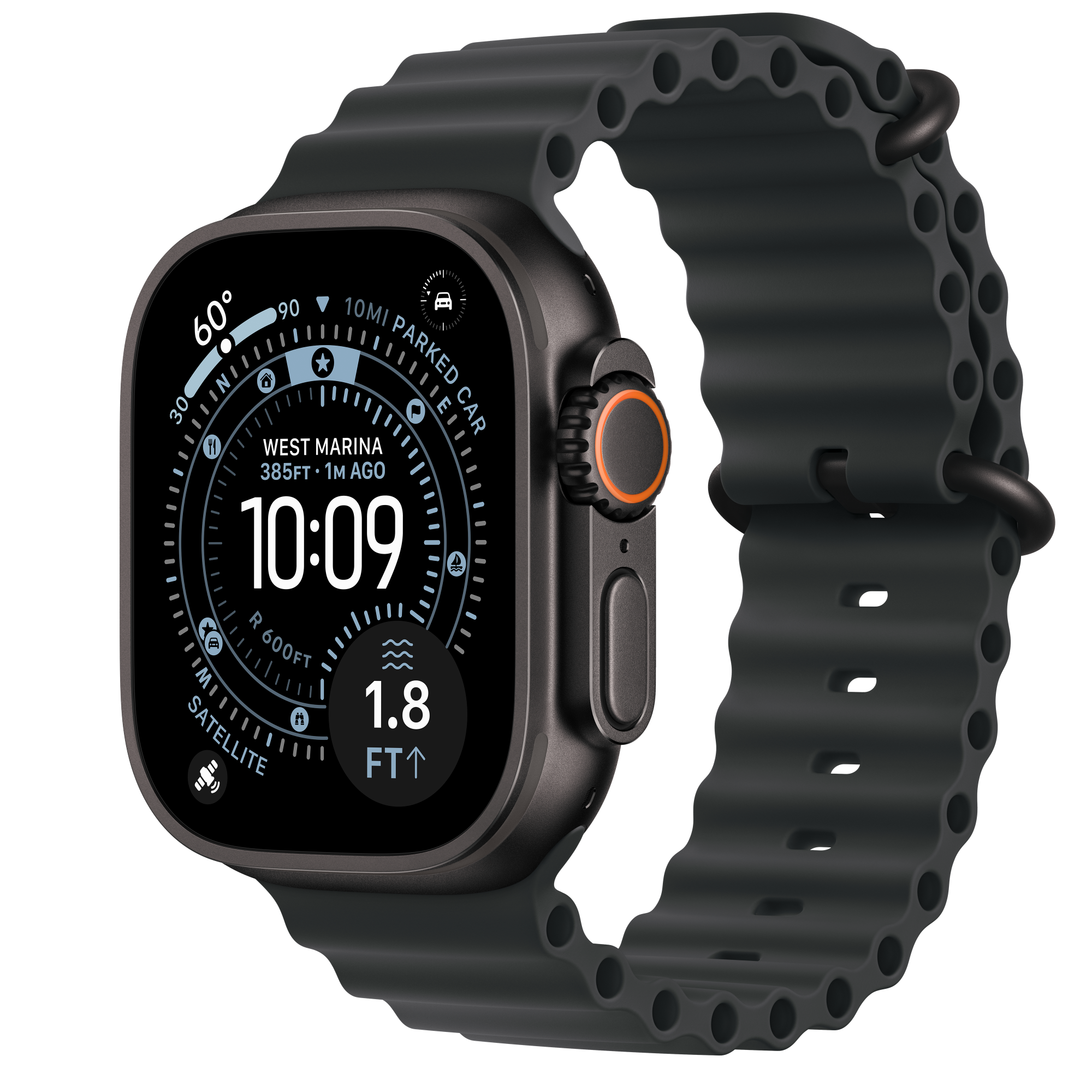APPLE WATCH ULTRA 3 49MM (2025) BLACK TI BLACK OCEAN BAND