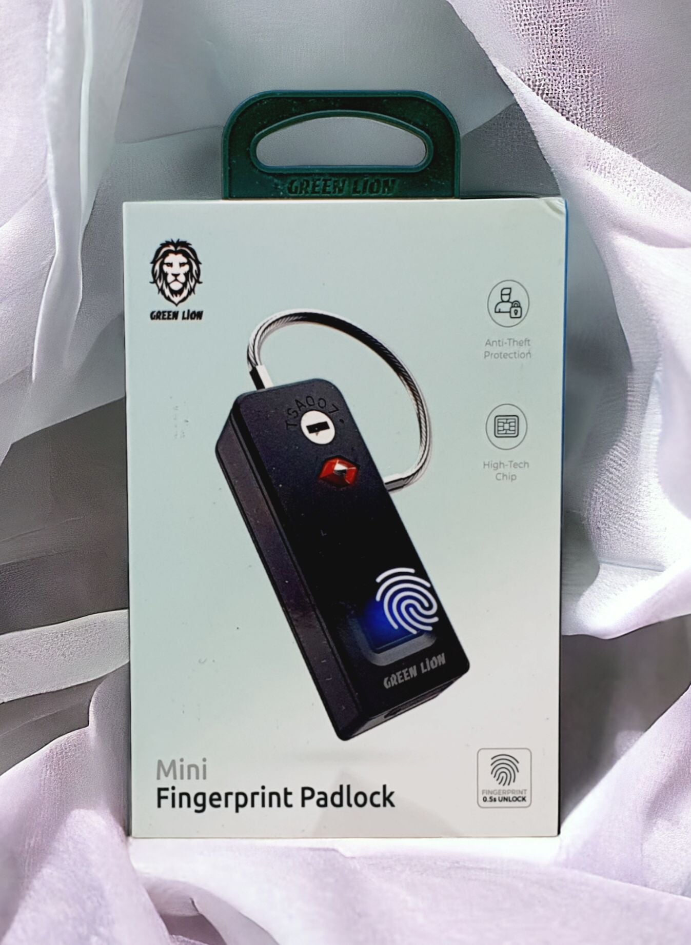 Green Mini Fingerprint padlock 0.5S Unlock