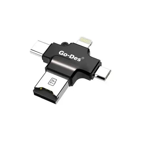 Go-Des 4 in 1 Mobile Phone Card Reader Compatible Computer USB-C / IP / Micro - GD-DK101