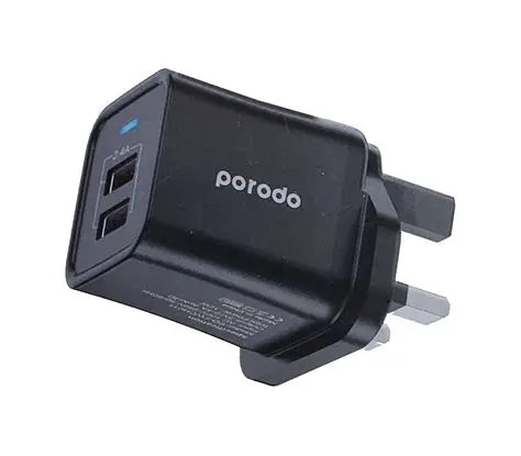 Porodo Dual Outpot Charger With 2.4A Auot ID Technology
