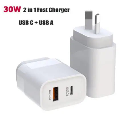 Nyork Adapter High - Speed Wall Charger Usb-C & Usb-A 30W