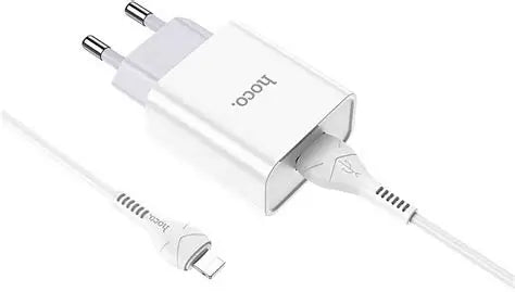 Hoco Single Port Charger Set With Cable Usb-A TO Lightning 1M - C81A