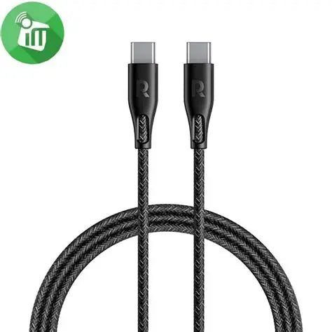 كابل شحن ومزامنة من Ravpower بقوة 60 واط من النايلون المضفر USB-C إلى USB-C بطول 1.2 متر RP-CB1029