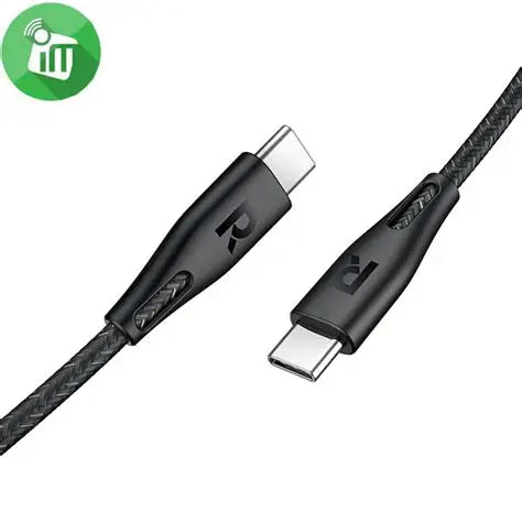 كابل شحن ومزامنة من Ravpower بقوة 60 واط من النايلون المضفر USB-C إلى USB-C بطول 1.2 متر RP-CB1029
