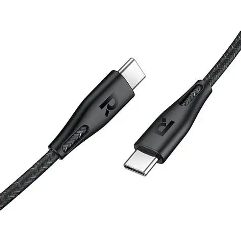 كابل شحن ومزامنة من Ravpower بقوة 60 واط من النايلون المضفر USB-C إلى USB-C بطول 1.2 متر RP-CB1029