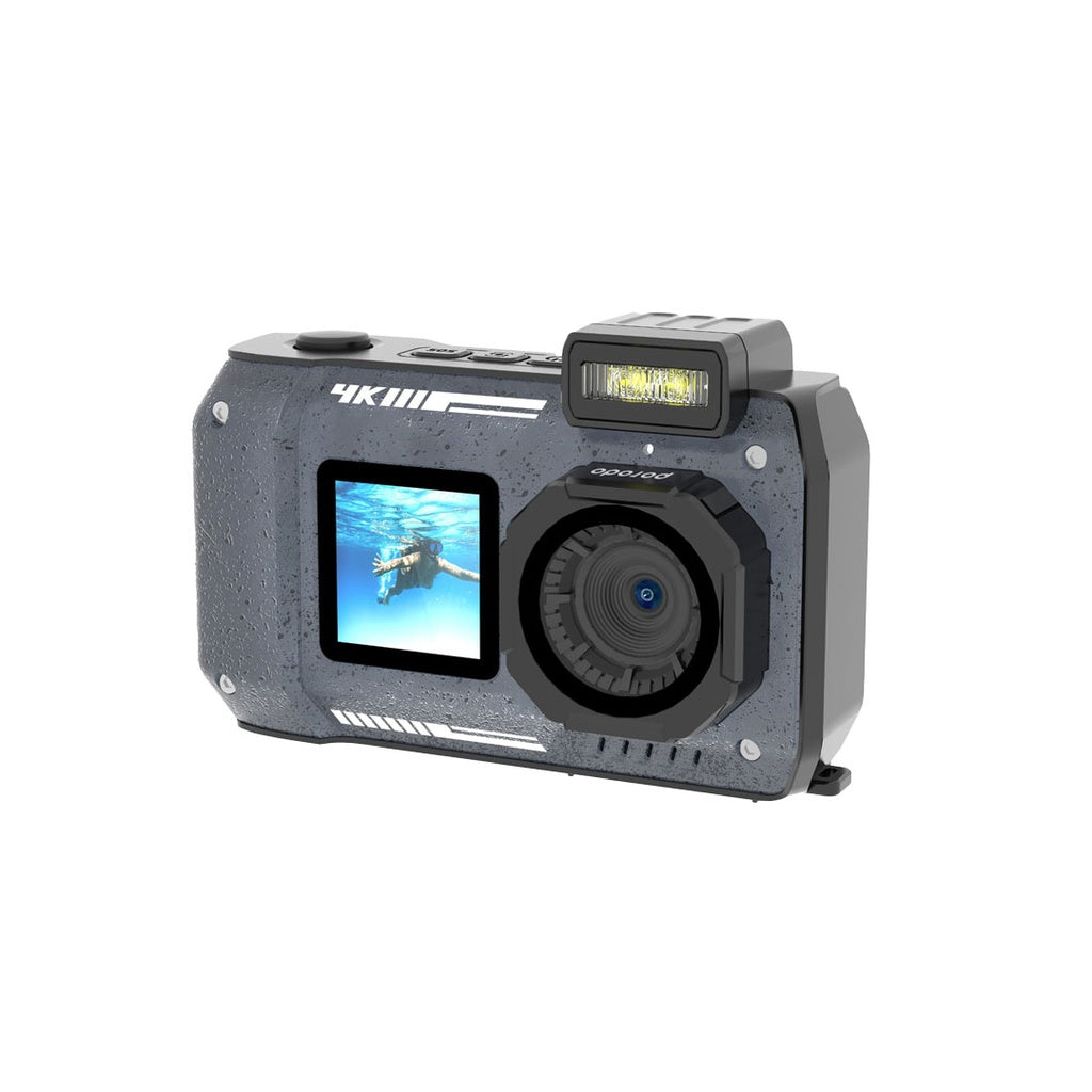 Porodo Waterproof Digital Camera Dual Screen 18x Zoom 48MP 4K