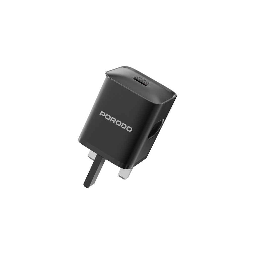 Porodo Power Delivery Wall Charger 1.2m USB-C TO Lightning Cable Included FWC023
