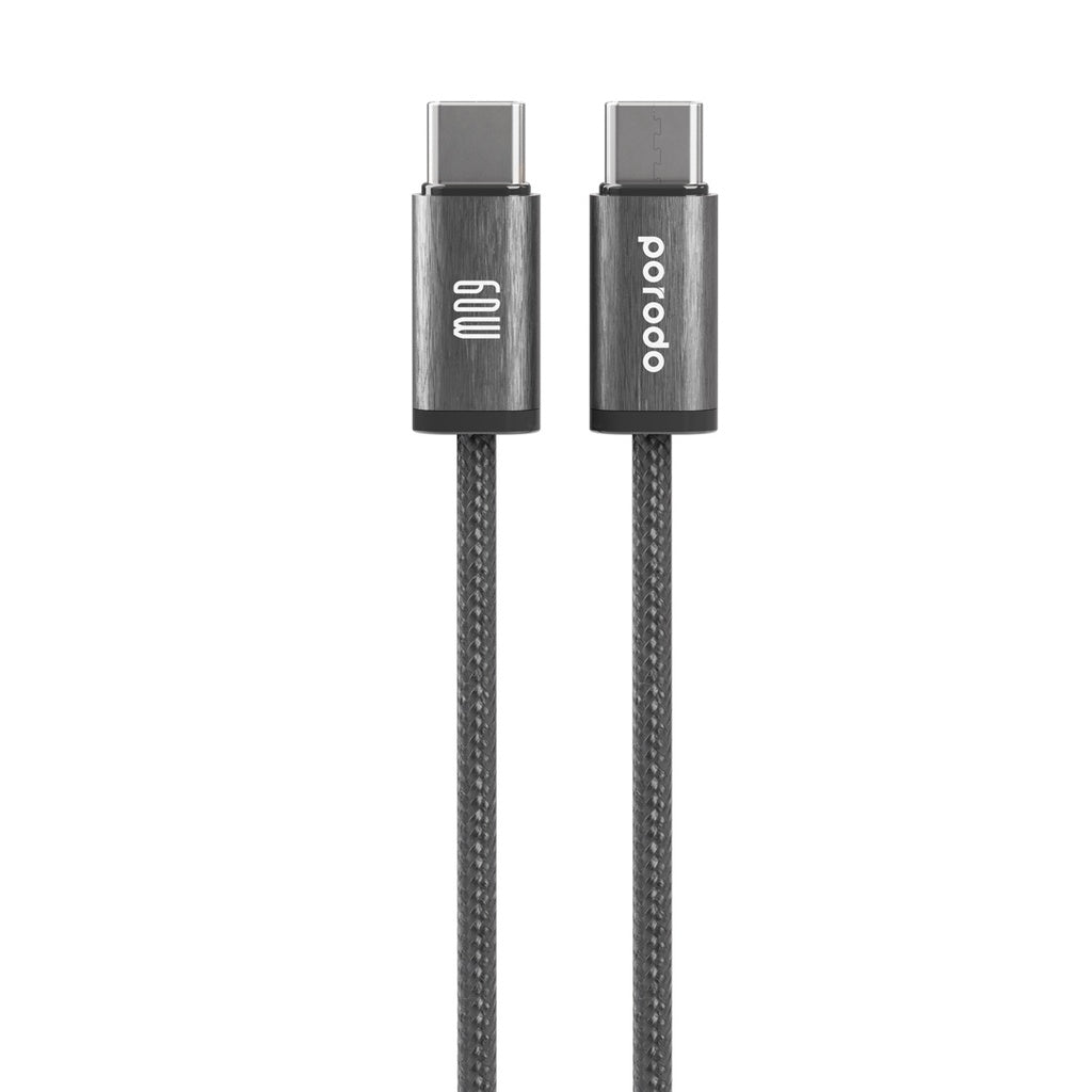 Porodo Woven Braided Data Cable Usb-C TO Usb-C 1.2M PD 60W