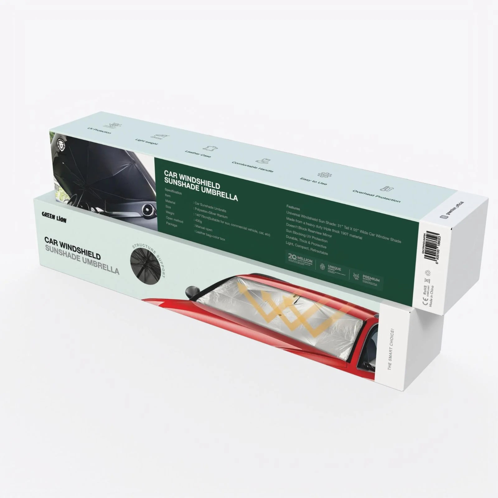 Green Lion Car Windshield Sunshde Umbrella