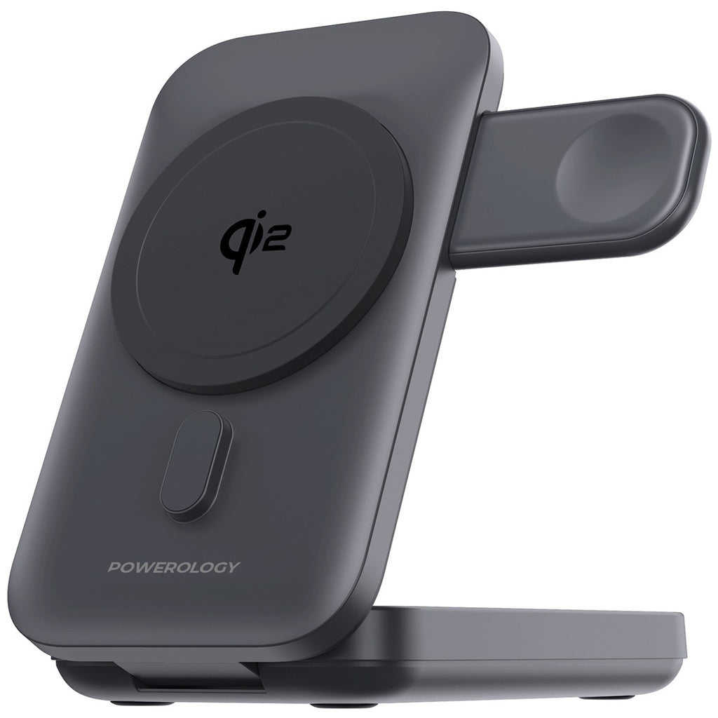 Powerology Qi2-15W Magsafe iPh15 Multi-Device Charging Stand