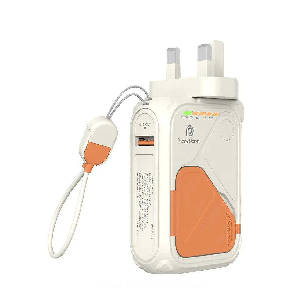Phone Planet Charge Power Bank-10000Mah\Holder Comes With A Hanging Rope 22.5W Max-PP-PB22.5WO8-UK