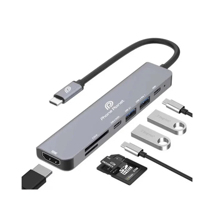Phone Planet Type-C Input Multifunction Hub Suitable For Laptop Use PP-DS07