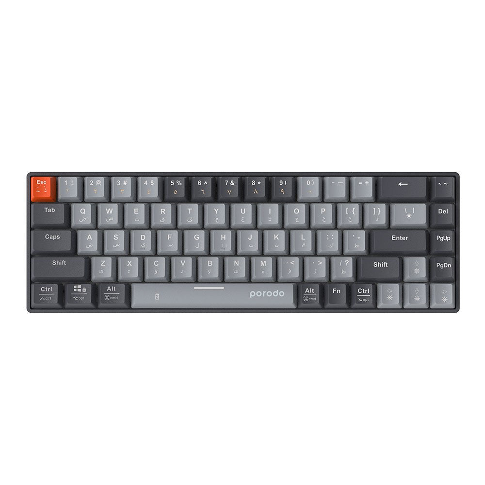 Porodo 68-Key Wireless Mechanical Keyboard Ultimate For Work & Gaming PD - MCOKB - GY
