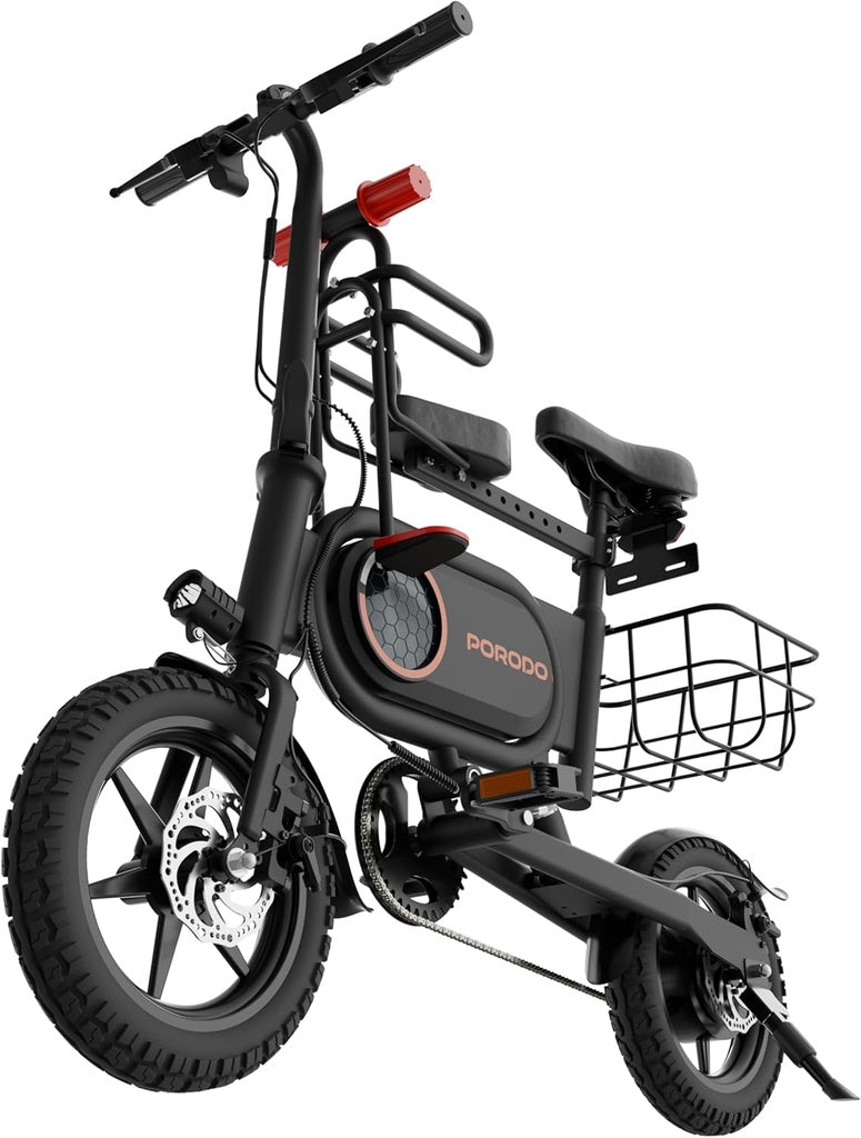 Porodo Folding Urban Electic Bike Pedal Assist System LFS083 Black