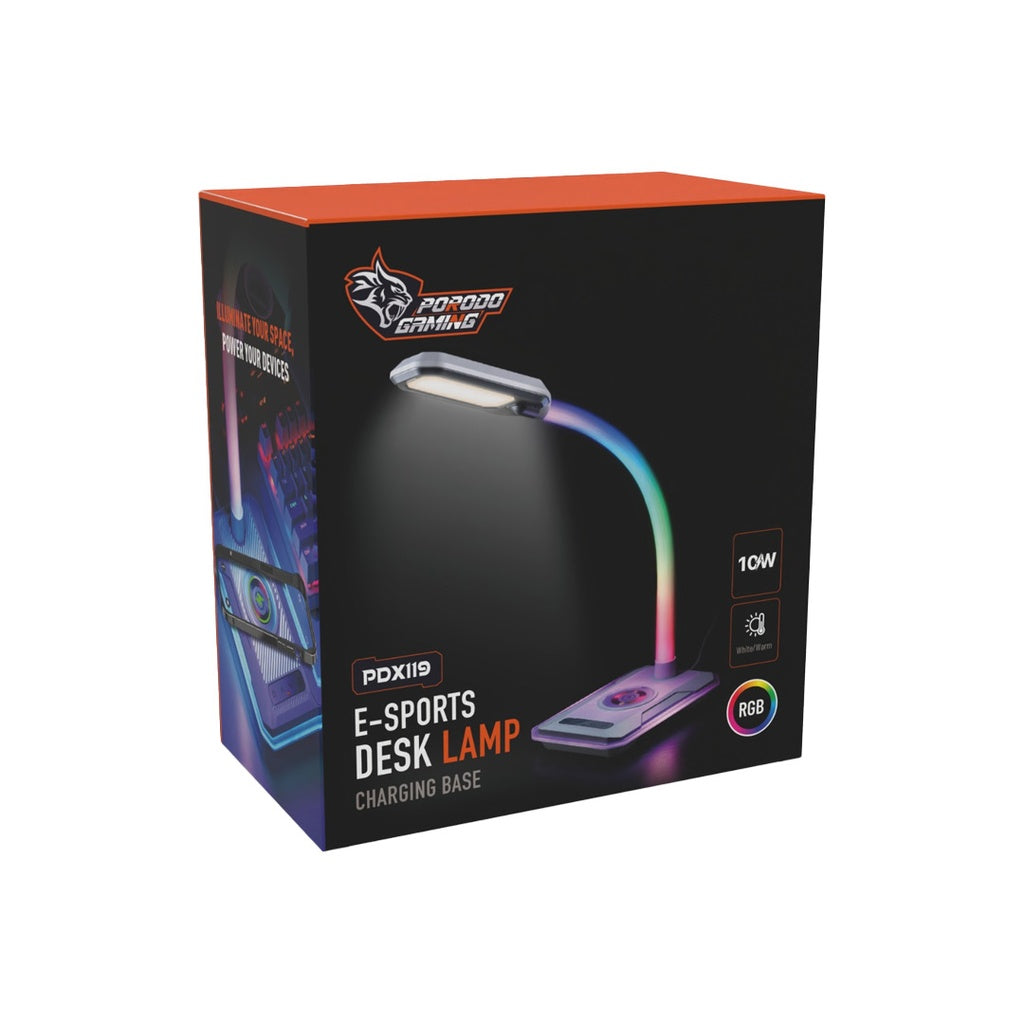 Porodo Gaming E-Sports Desk Lamp Charging Base 10W PDX119