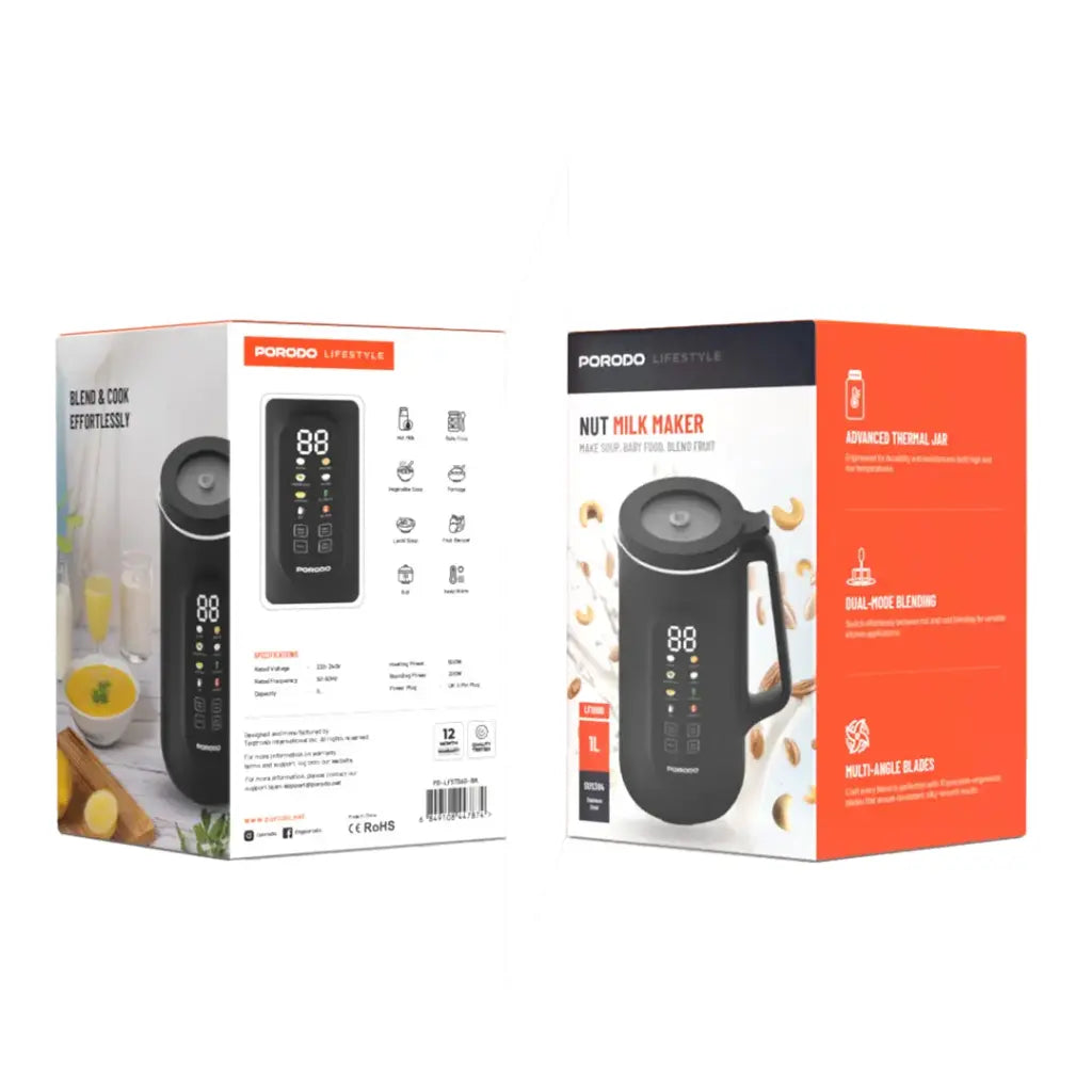 صانعة حساء/قدم بوبي/مزيج فواكه بورودو نوت مليك 1 لتر - أسود LFS060