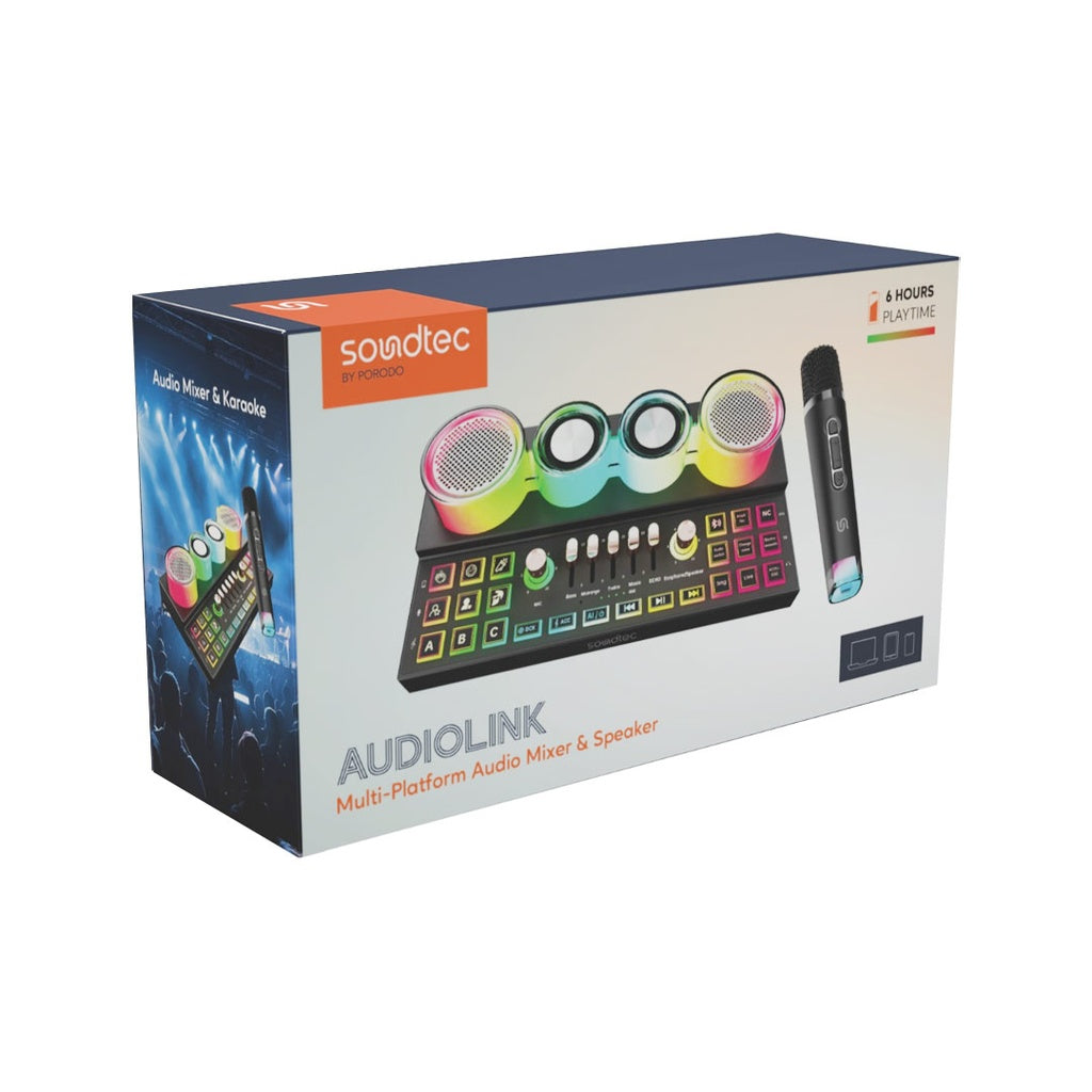 Porodo Audiolink Multi-Platform Audio Mixer & Speaker