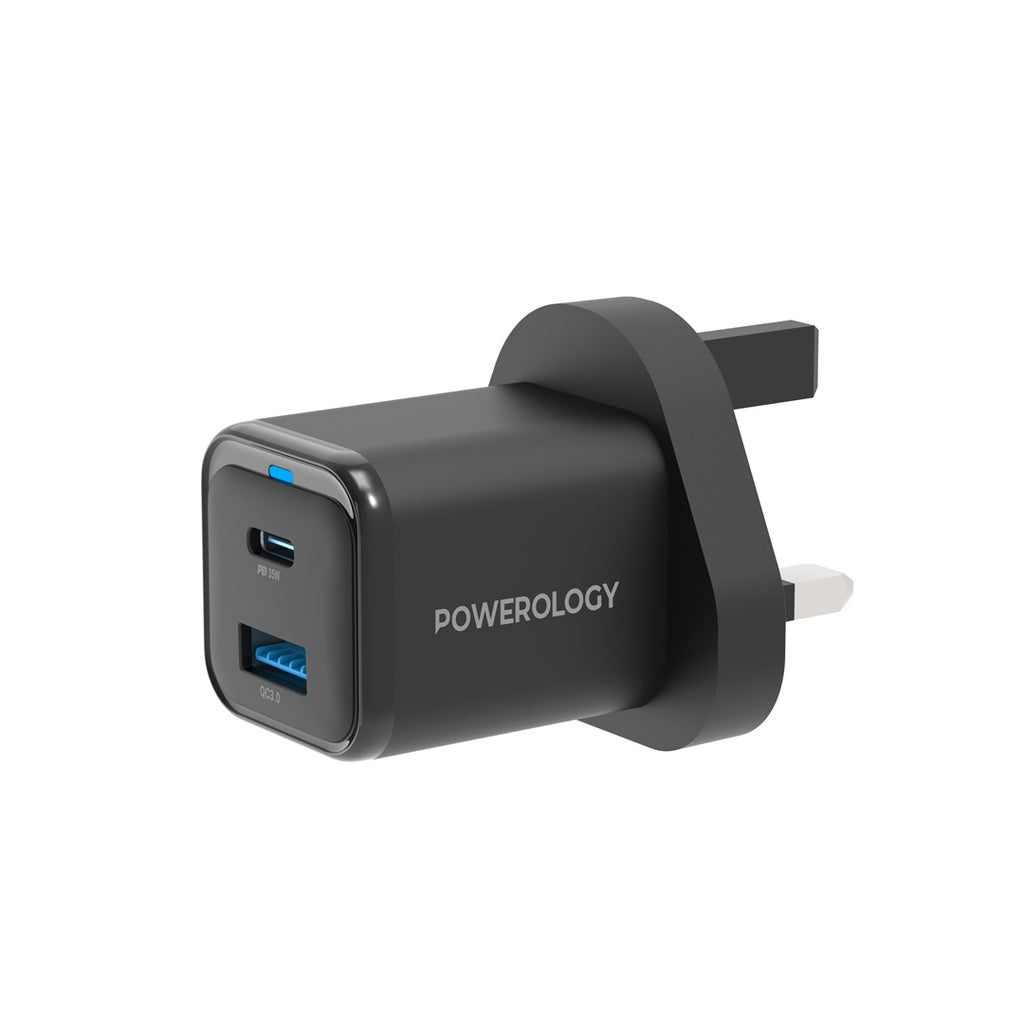 Powerology Dual Port Super Compact Quick Charge 35W With USB-C TO USB-C 1M - PWC023