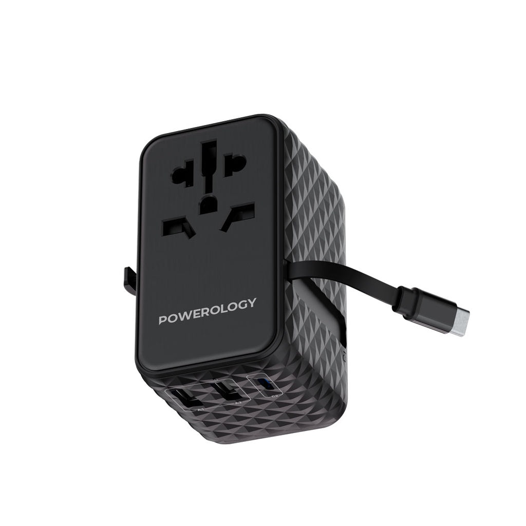 Powerology Gan Universal Charger 20W Retractable Type-c Cable - PWC028