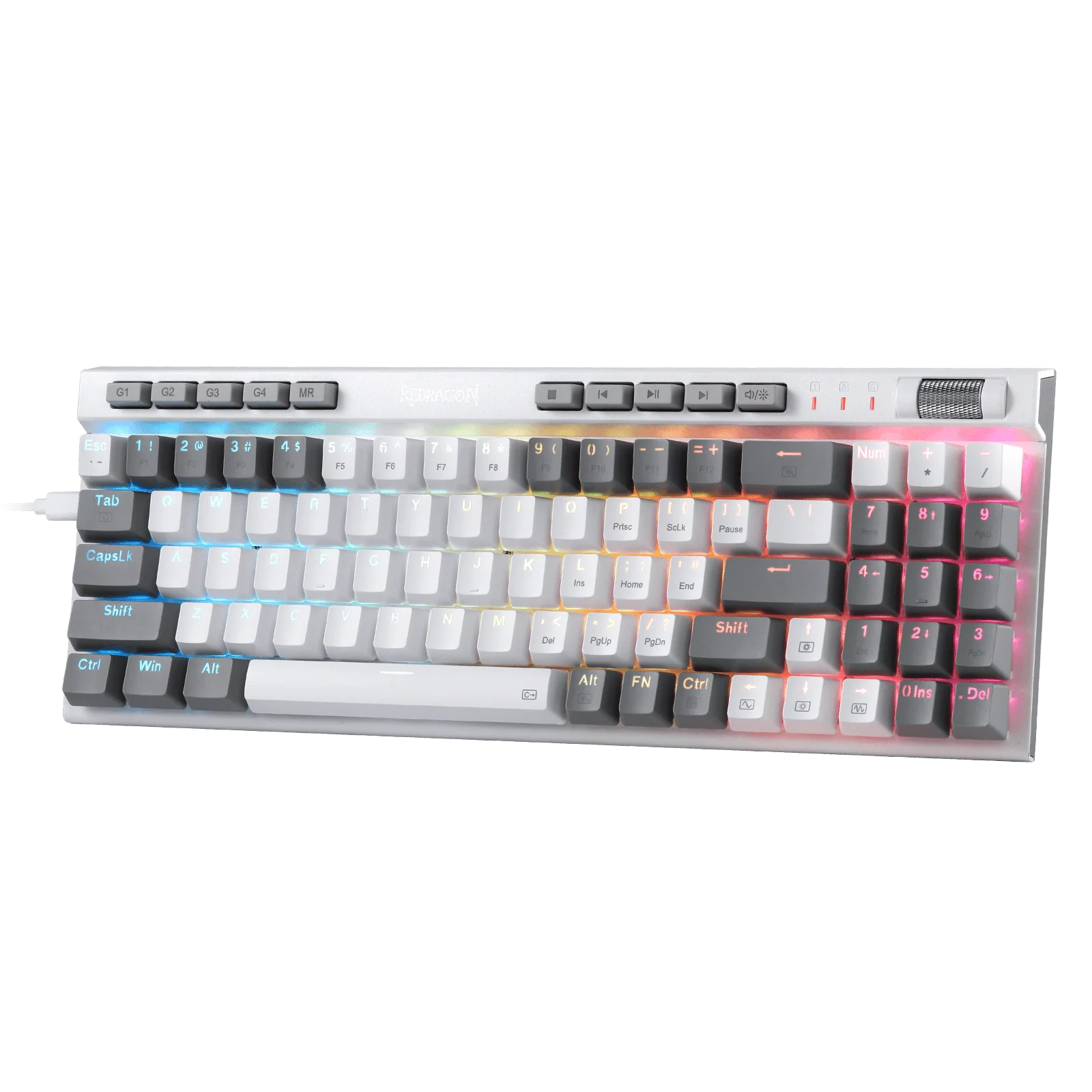 Redragon-Wand SE 75% Mechanical Keyboard With Multiple Function RGB - K655WG RGB White