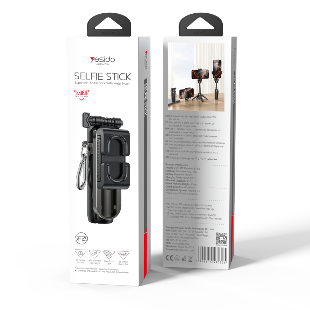 Yesido Selfie Stick Super Mini Selfie Stick With Metal Hook SF29
