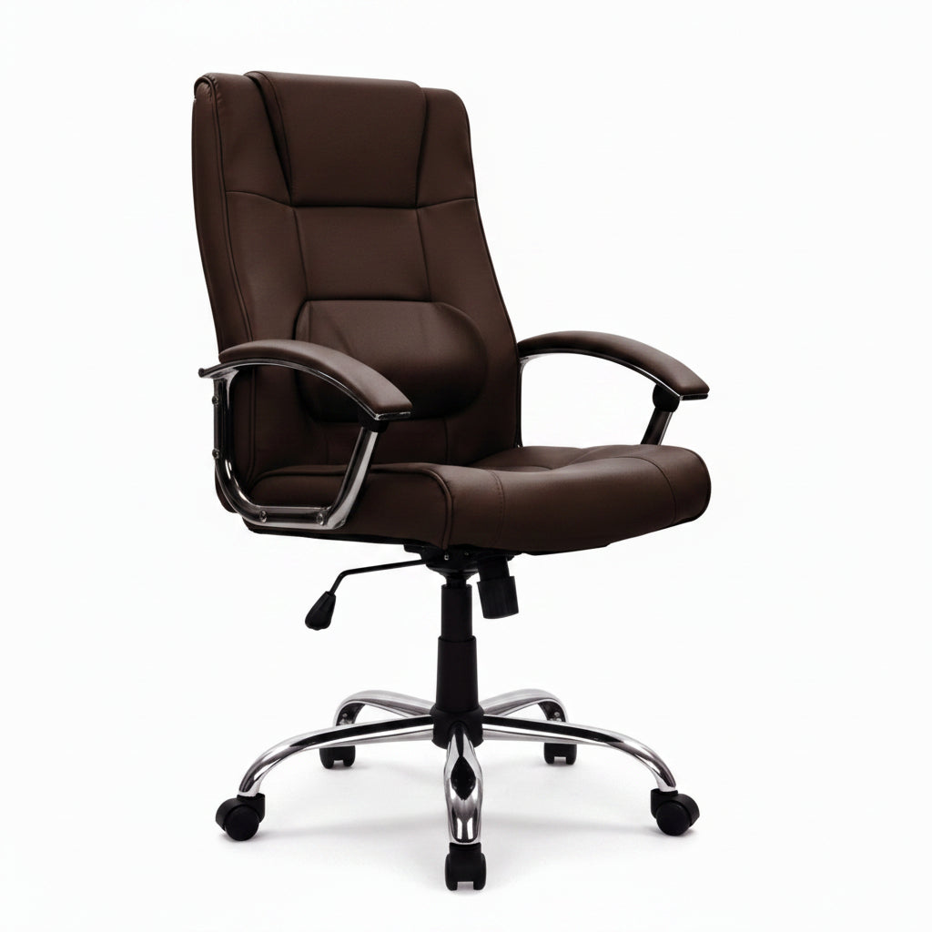 Office Normal Chair Box Shape Brown