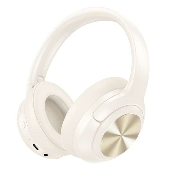 Hoco Anc Adaptive Active Noise Cancellation Stereo Wireless Head Phones W54 Milky White