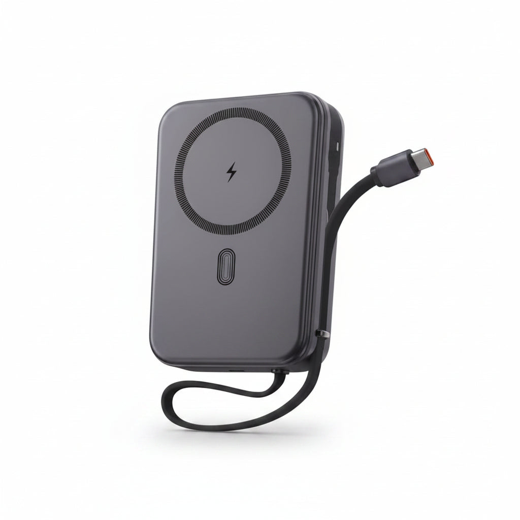Hoco Magnetic Wireless Charging Power Bank 20000mAh- Charge 50%In30Min -Q44A - Metal Gray
