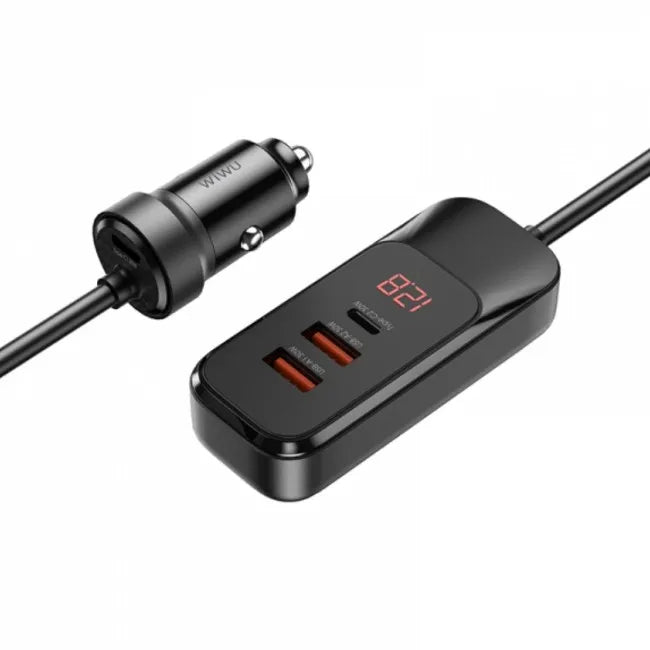 Wiwu Extend Car Charger Dual USB-A+Dual USB-C 120W