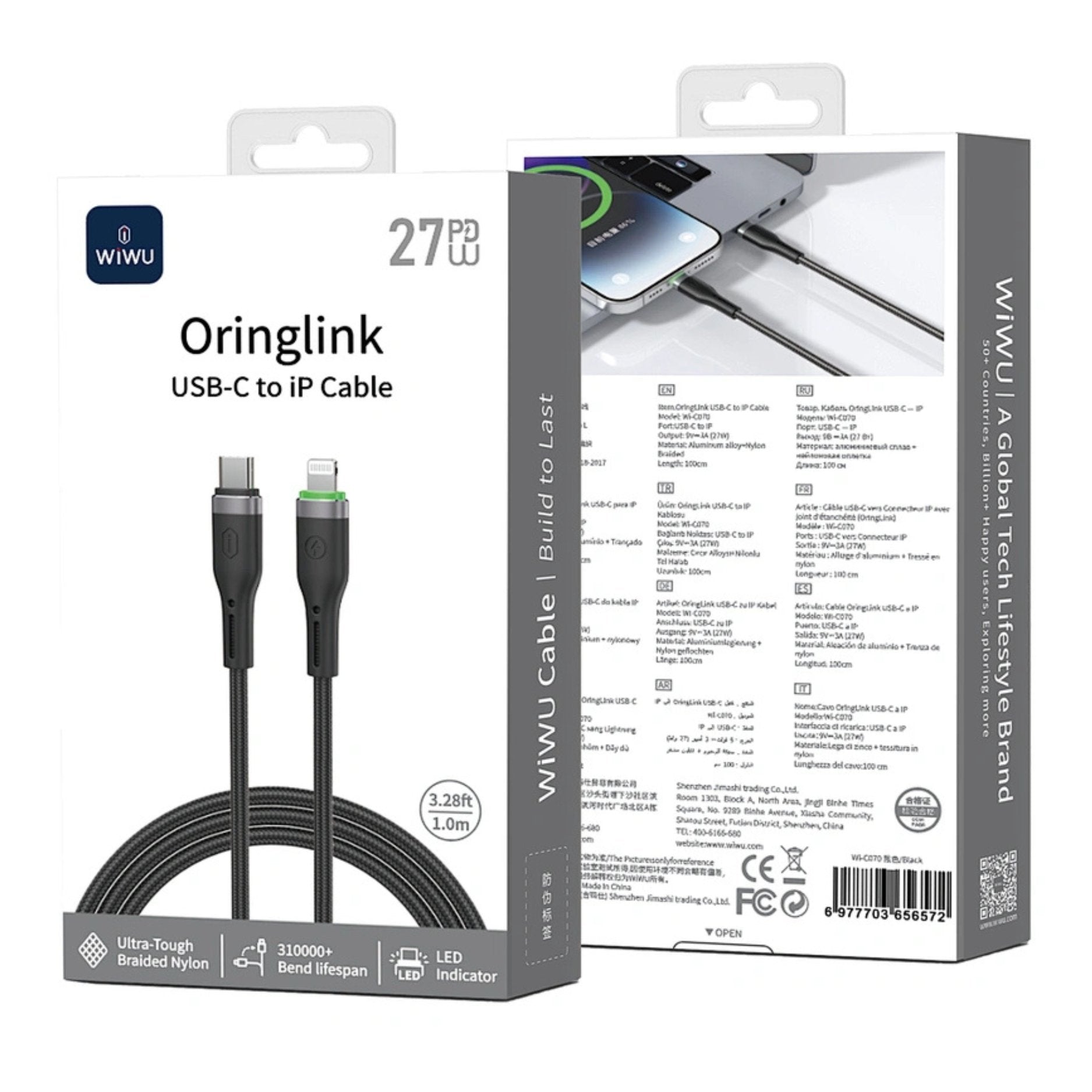 Wiwu Oringlink USB-C to iPhone Cable 27W