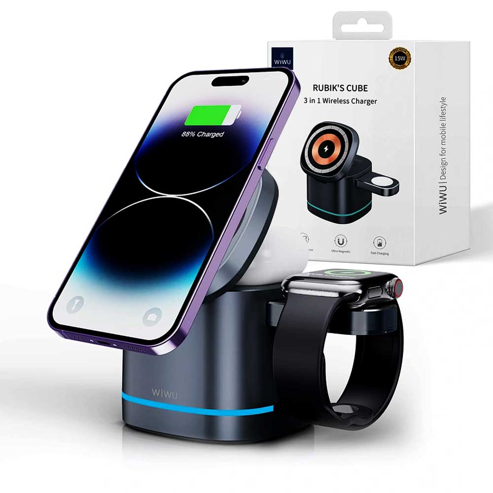Wiwu Rubik's Cube 3 in 1 Wireless Charger 15W - WI-W024