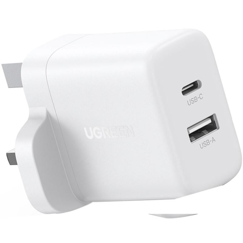 Ugreen 2-Port Fast Charger 20W - UK White-X227