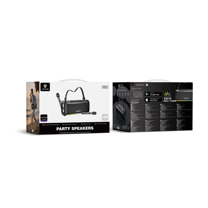 Lenyes Party Speaker160W With 2 Microphone S863