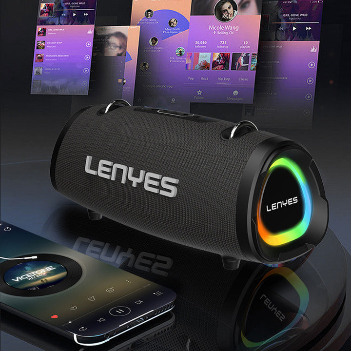 Lenyes Wireless Party Speaker RGB With 2 Microphone S872 Black